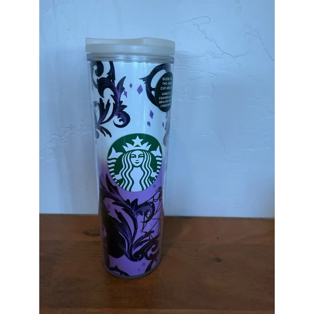 Starbucks Halloween 2021 Glow In The Dark Black Cat Purple Cup